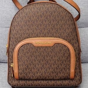 Michael Kors Signature Brown  Backpack New Medium Size